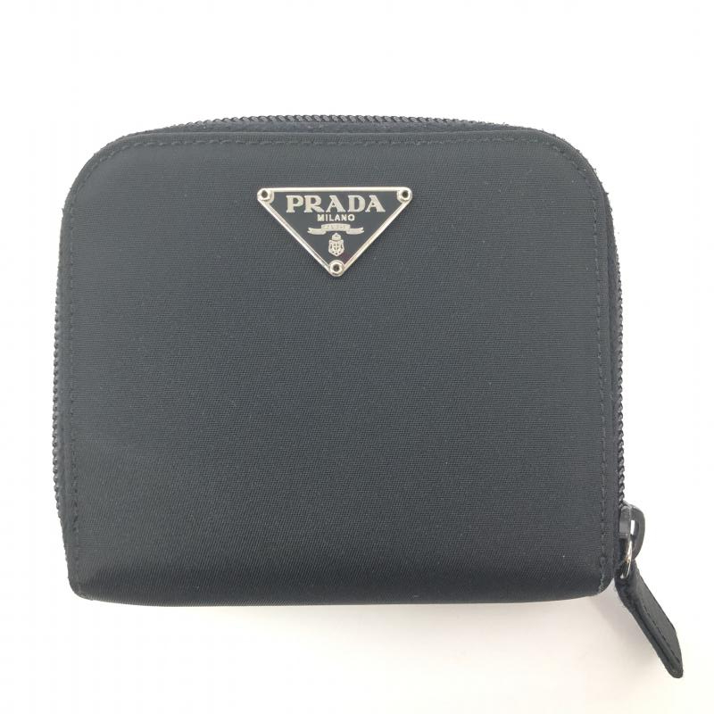 【中古】PRADA　サフィアーノ　二つ折り財布　ブラック　プラダ[240066131371]_画像1