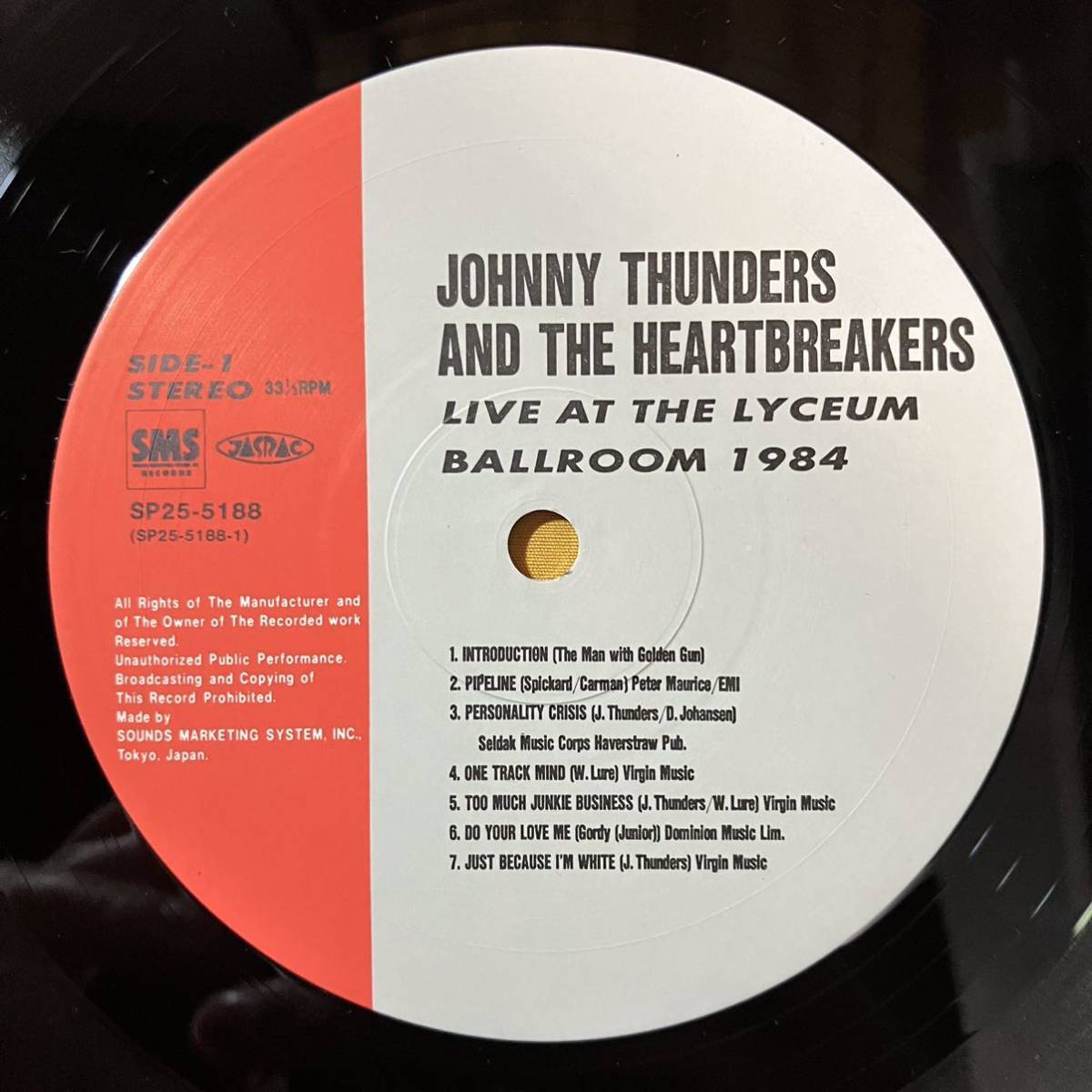 11H 帯付き ジョニー・サンダース Johnny Thunders And The Heartbreakers / Live At The Lyceum Ballroom 1984 SP25-5188 LP レコード_画像2