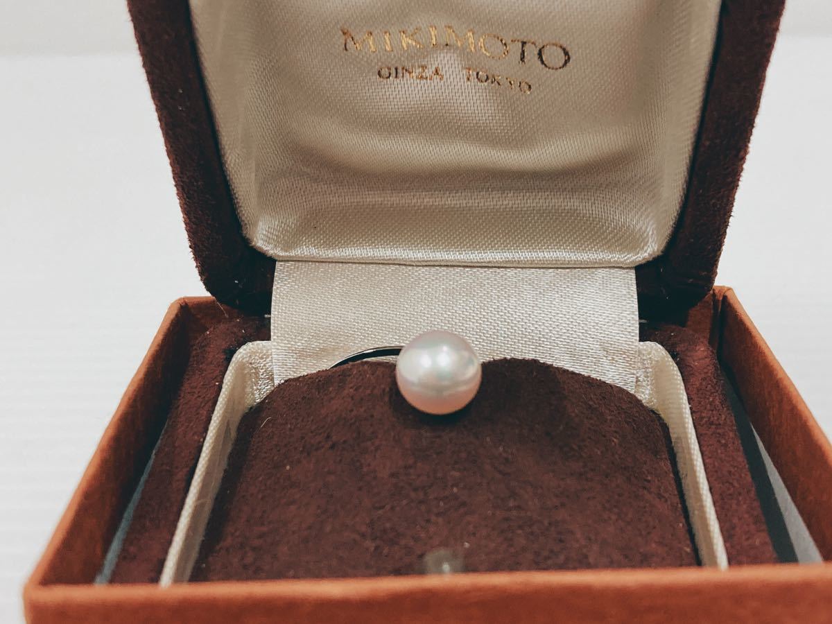 ミキモト MIKIMOTO タイタック タイピン 約7.3mmパール 真珠 1粒 ホワイトカラー _画像1
