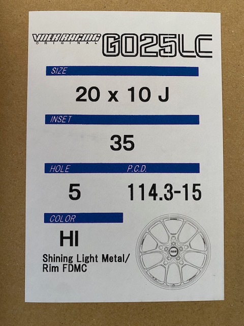 即納! 新品未使用 RAYS VOLK RACING レイズ ボルクレーシング G025LC 20×10J PCD114.3 5H +35が２本と 20×11J PCD114.3 5H +15が２本_画像9