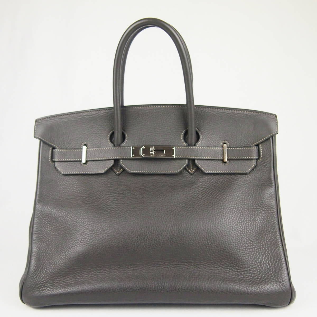 【B391】美品　HERMES エルメス　2001年　バーキン35　グレー系　トゴ　レザー　SV金具　ハンドバック　刻印□E_画像2