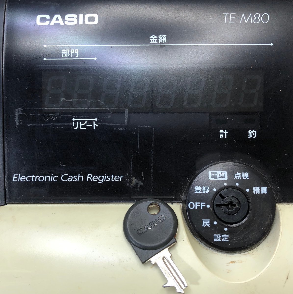 $M$ CASIO 電子レジスター TE-M80 キャッシャー ドロア 動作品 A2311-008_画像9