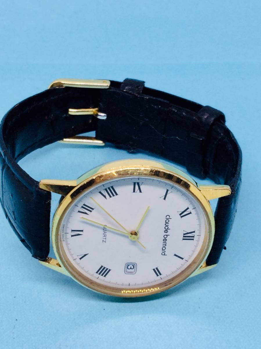 (A08)この高級感！(*'▽')スイス・クロード・ベルナールディト（電池交換済）ゴールドメンズ腕時計USED（送料全国一律185円）素敵な時計。_画像7