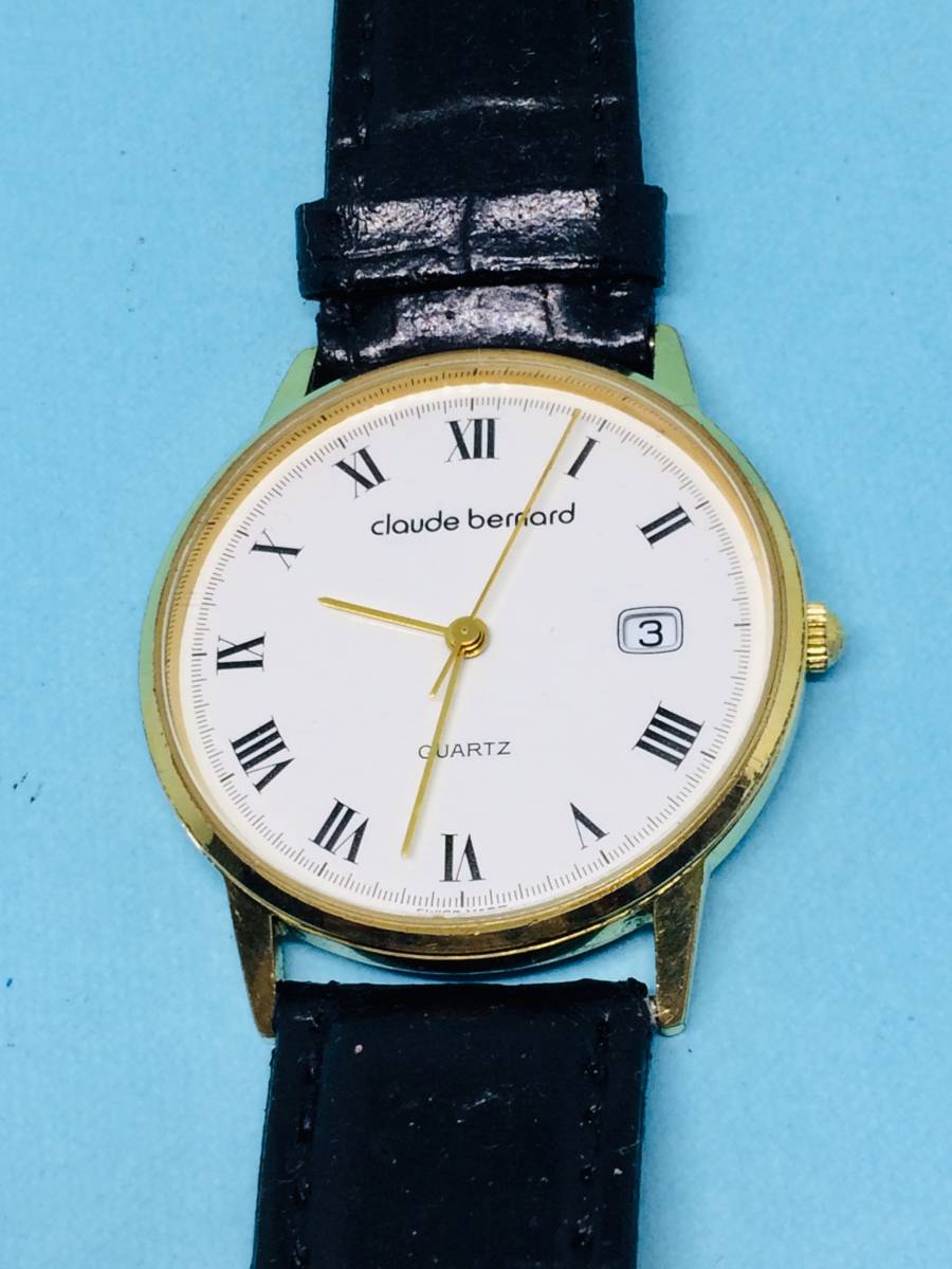 (A08)この高級感！(*'▽')スイス・クロード・ベルナールディト（電池交換済）ゴールドメンズ腕時計USED（送料全国一律185円）素敵な時計。_スイス・クロード・ベルナールディトメンズ