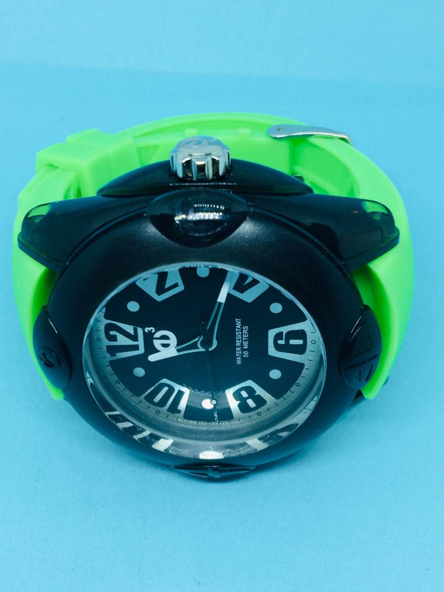 (A22)楽しむ時計(*'▽')・e3・（電池交換済み）ブラック・スポーツウォッチUSED（送料全国一律185円）素敵な時計です。_画像6