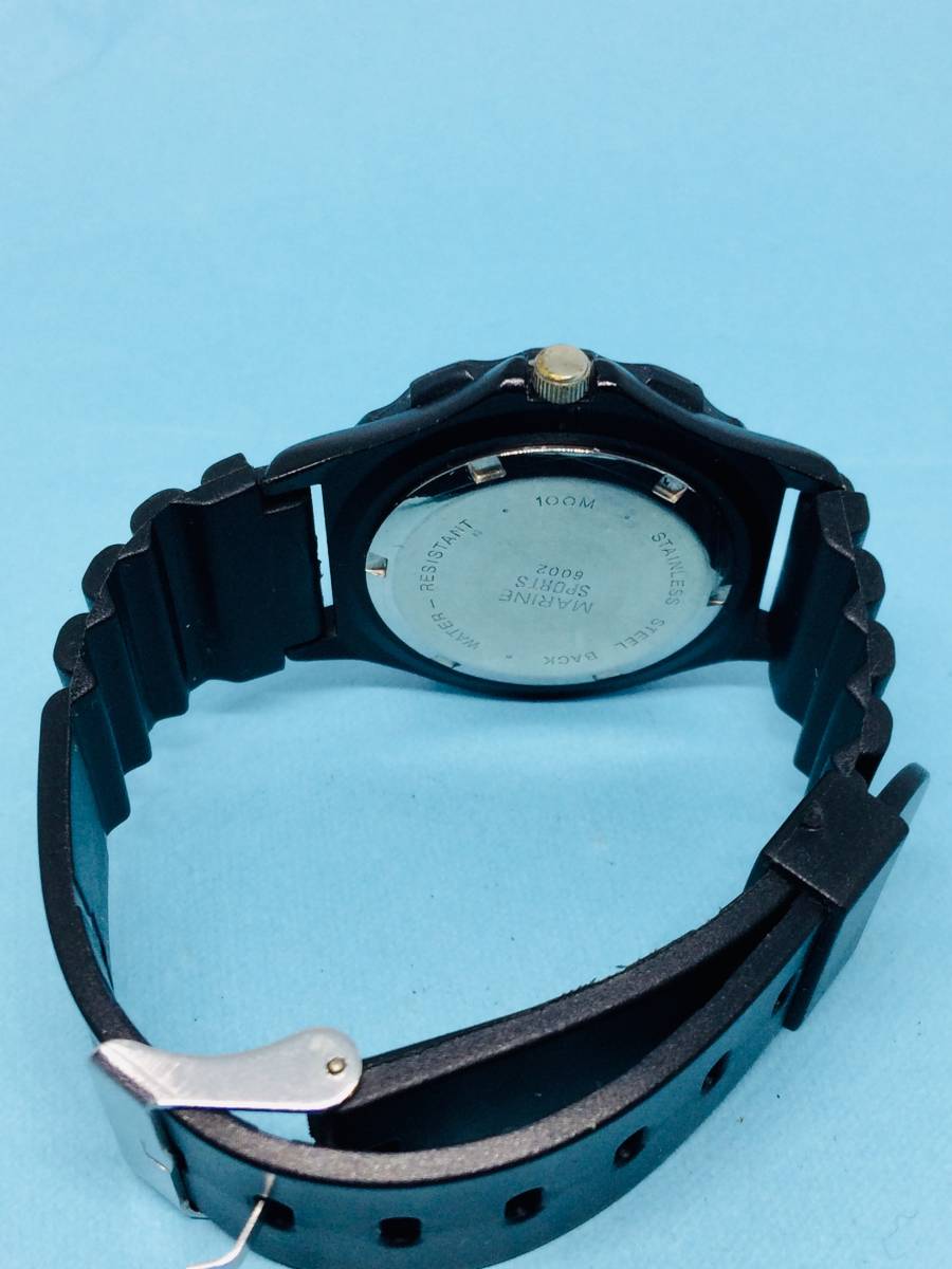 (A34)釣り・スポーツに(*'▽')マリンスポーツ（電池交換済み）ブラック・スポーツウォッチUSED（送料全国一律185円）使いやすい時計です。_画像7