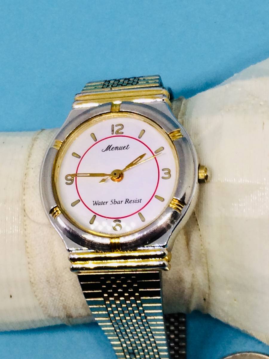 (A59)カシオ(*'▽')CASIO・MENWET・メヌエット（電池交換済み）レディス腕時計USED（送料全国一律185円)おしゃれな時計です。_日常使いにいかがですか。