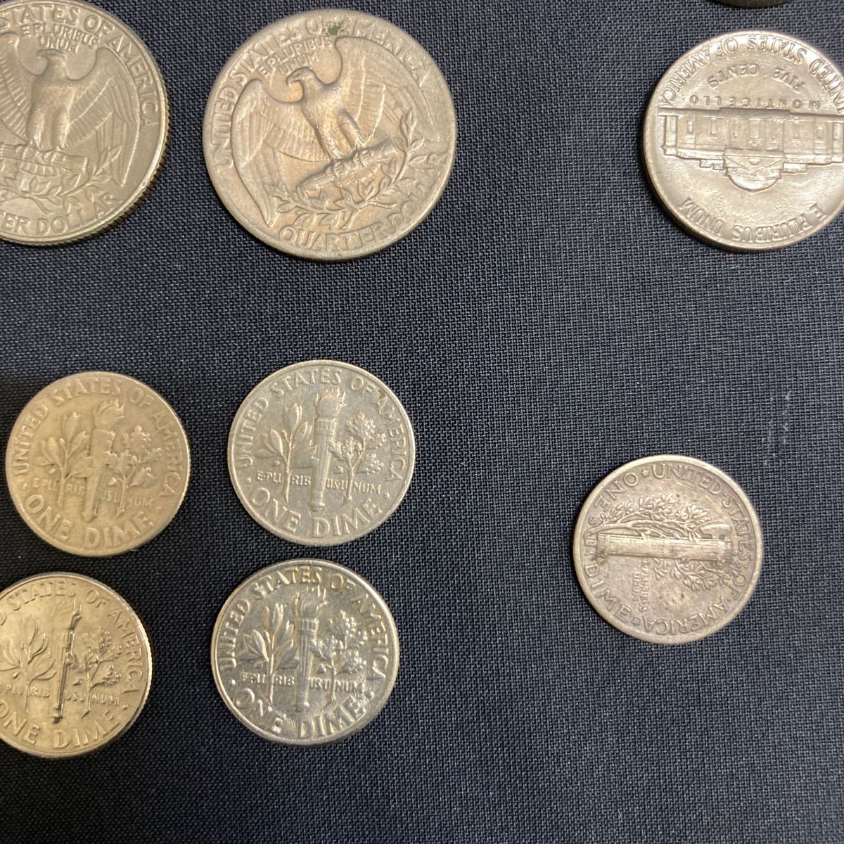 アメリカ　硬貨 銀貨 コイン 　ONE DIME　FIVE　CENTS　QUATER　DOLLAR　現状品　合計52枚_画像10