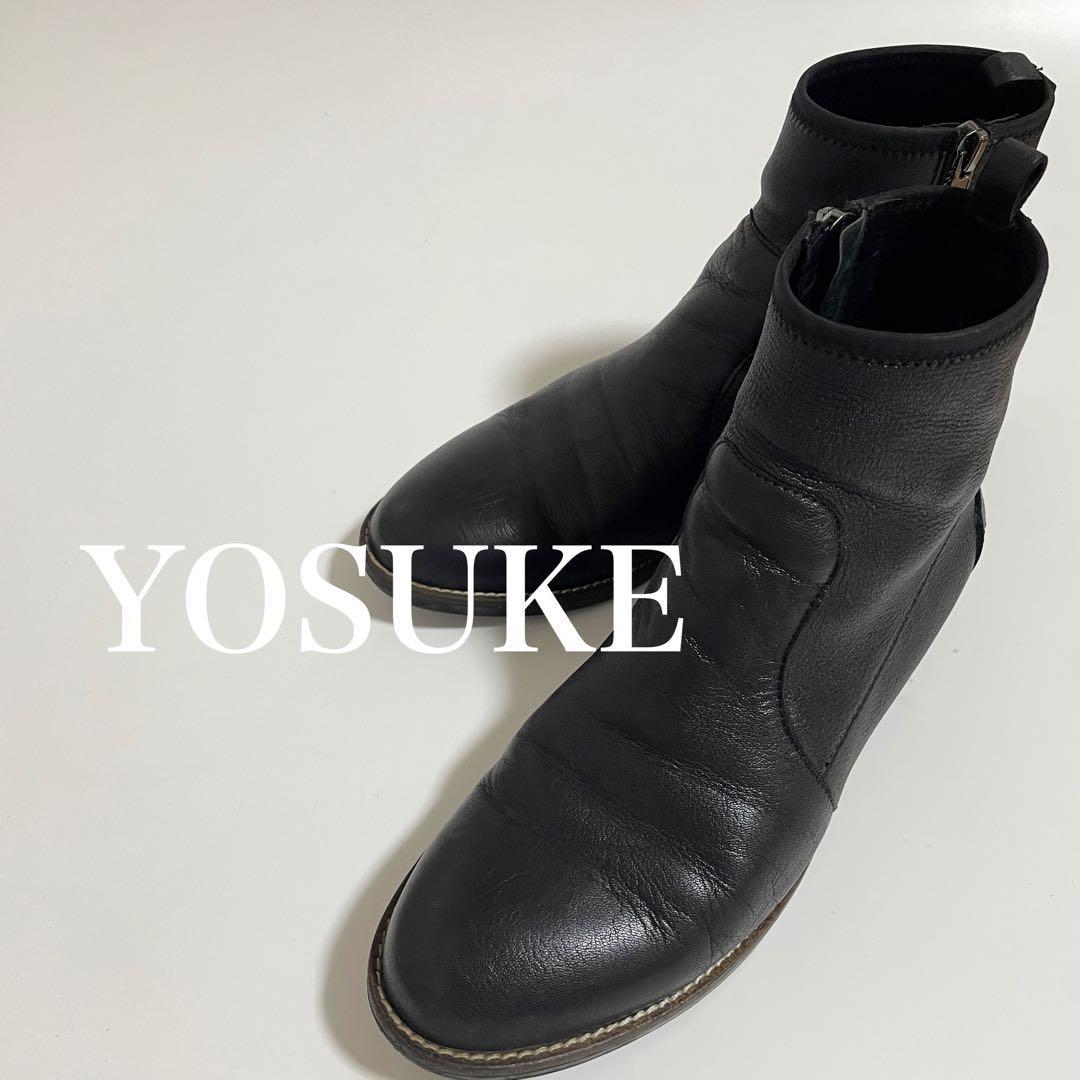 YOSUKE ヨースケ 本革 ショートブーツ ブラック 黒|Yahoo!フリマ(旧
