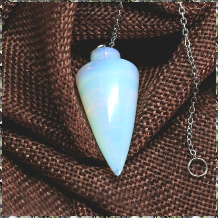 [Healing] White Opal Moonstone Pendulum オパール ムーンストーン ダウジング 振子 ストーン ヒーリング ペンデュラム パワーストーン_画像1