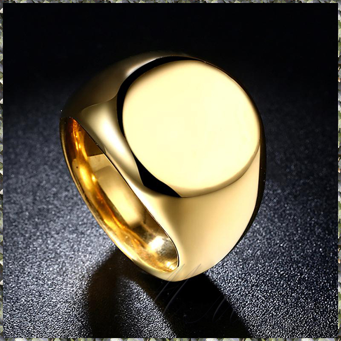 [RING] 18K Gold Filled 316L Stainless Steel Egg Round Smooth スムース エッグラウンド 20mm ワイド ゴールド リング 29号_画像3