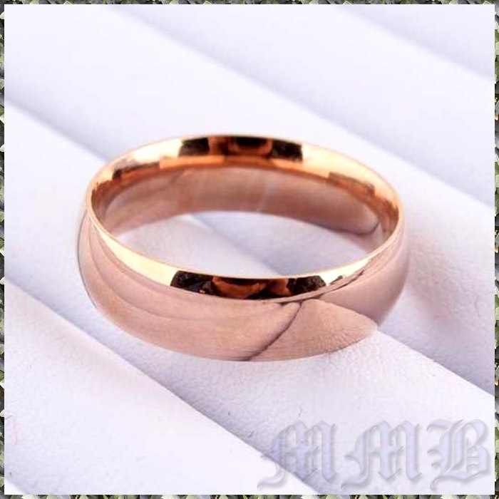 [RING] 14K 585 Rose Gold Plated スムース シンプル ローズ ピンク ゴールド 6mm リング 19号 (4.5g) 【送料無料】_画像2