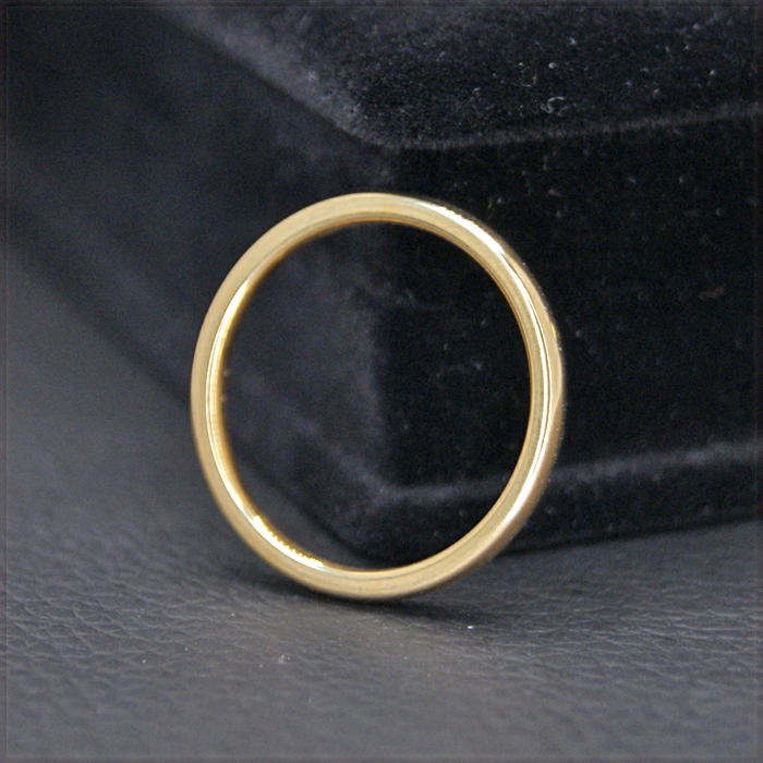 [RING] Yellow Gold Plated Stainless Smooth Simple スムース シンプル イエローゴールド 2mm 甲丸スリム リング 25号 (1.6g)【送料無料】_画像5