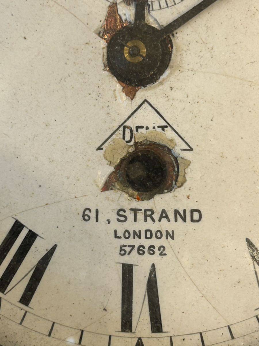 旧日本軍 海軍 掛時計 ゼンマイ式 艦内 61.STRAND LONDON 三五八號 アンティーク ビンテージ 大日本帝国海軍_画像3