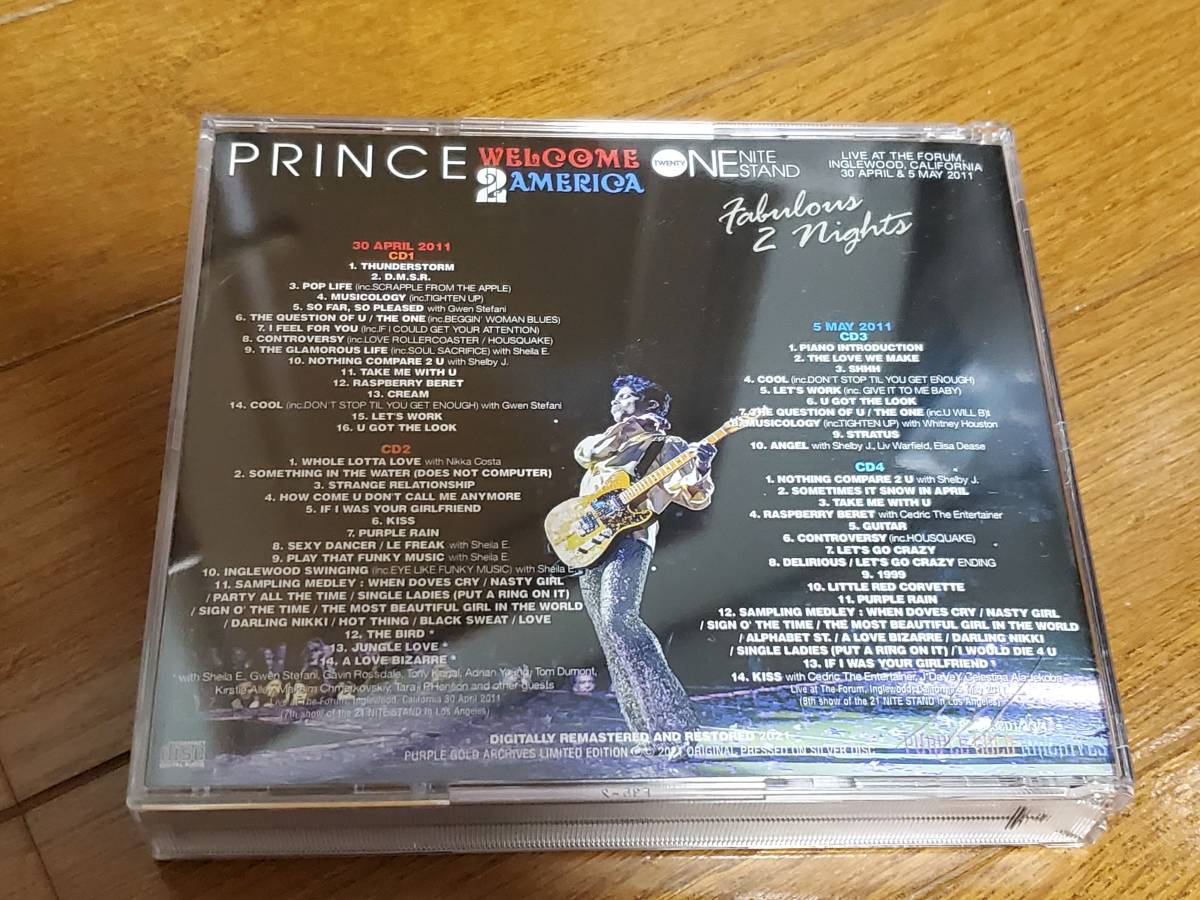 (4CD) Prince●プリンス / Fabulous 2 Nights WELCOME2AMERICA TWENTYONE NITE STAND PGA_画像2