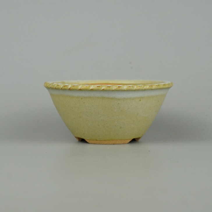 【中古】盆栽鉢 常滑 光峰 小鉢 長辺 約9cm 丸鉢 釉薬 現品 中古鉢_画像1