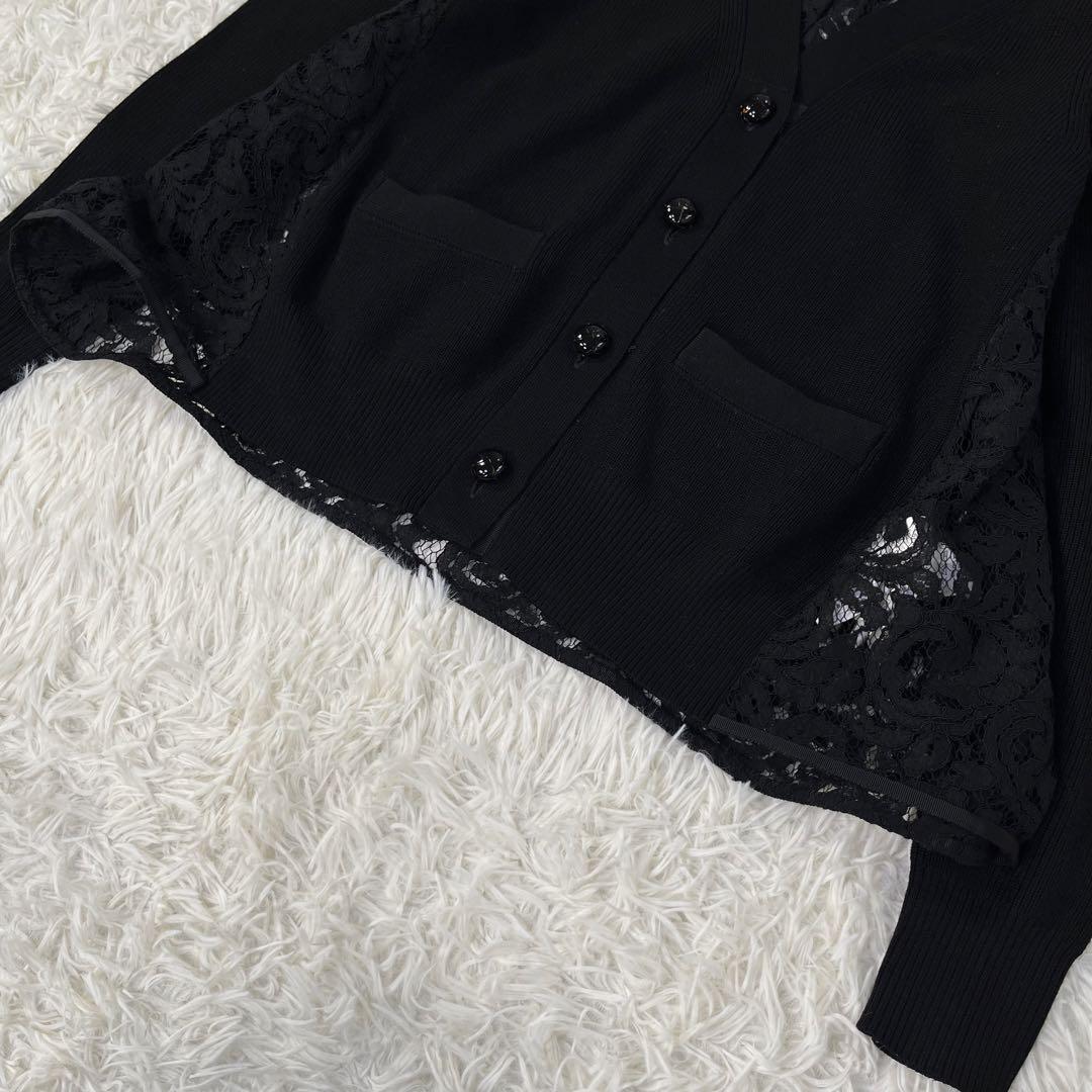 美品】サカイ/sacai 異素材ドッキング カーディガン 花柄レース 16AW