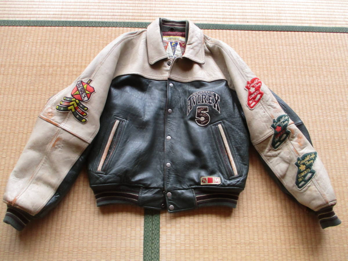 Yahoo!オークション - Mサイズ AVIREX WILD BEARS 羊革 レザー Yahoo!オークション - Mサイズ AVIREX WILD BEARS 羊革 レザー