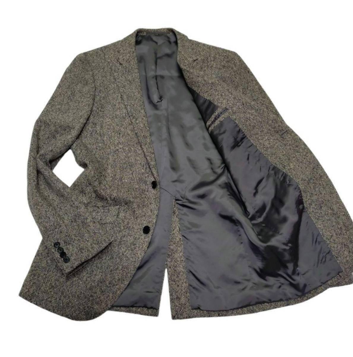 《高級》RING JACKET リングジャケットTone up a little bitトーンアップアリトルビットテーラードジャケット ウール ツイード グレー_画像2