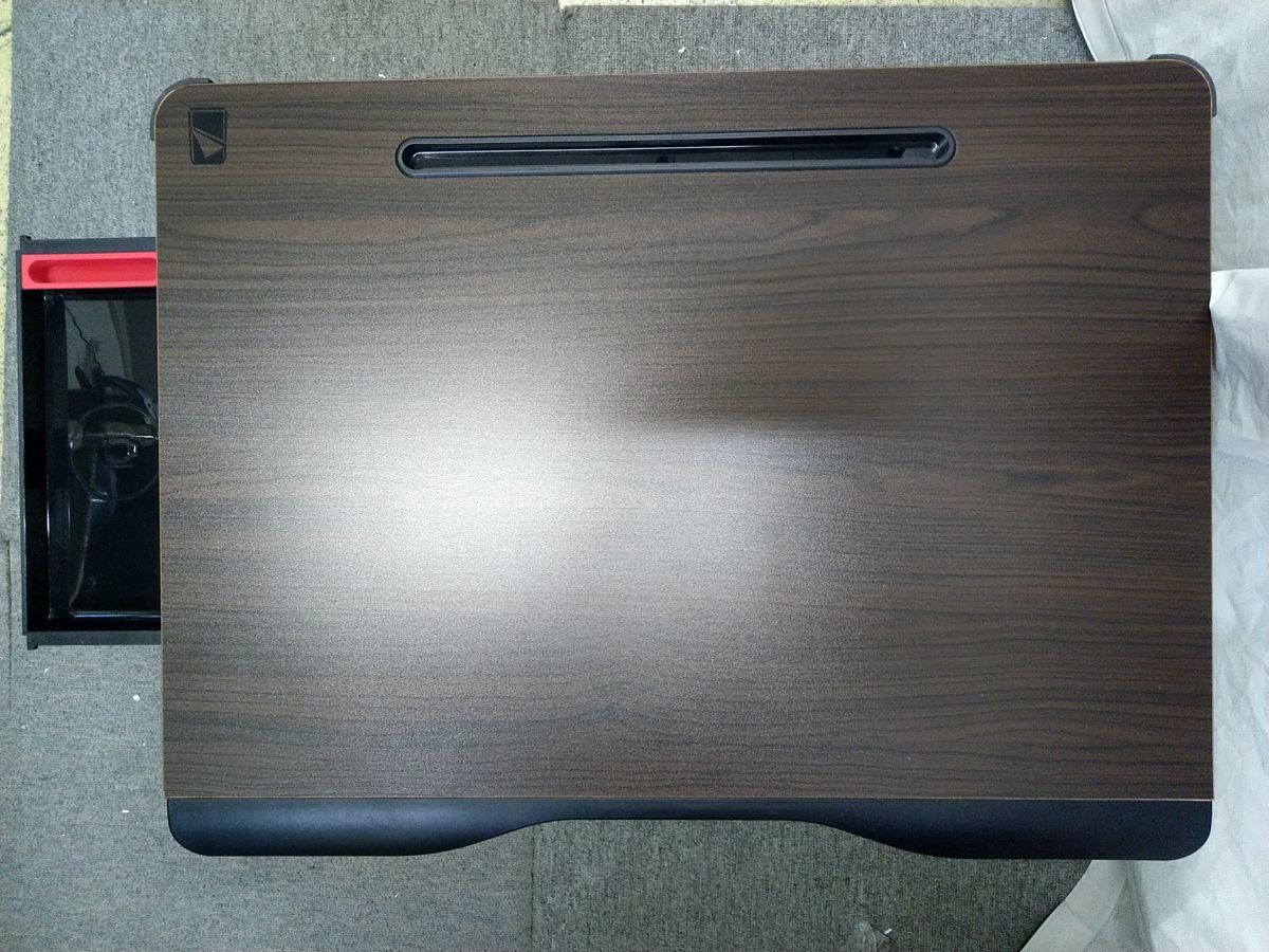 FG825 laptop desk ② dark brown pc desk low table folding knees on table Mini table tray tablet height 26.