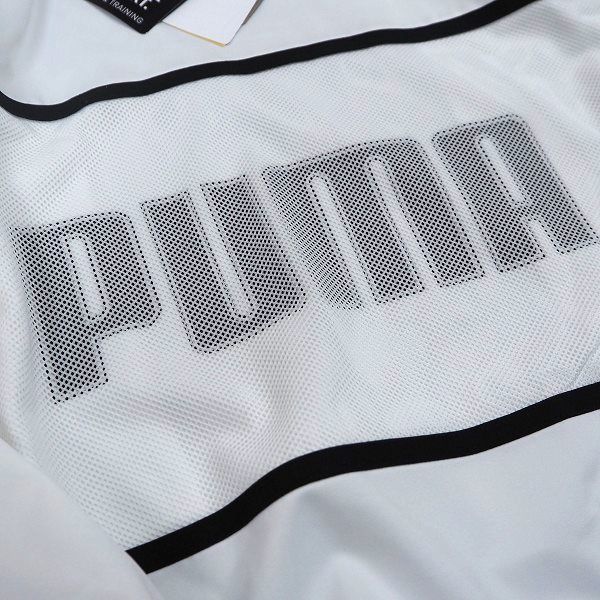 P540 新品 PUMA プーマ ビッグロゴ ハーフジップ ウーブン ジャケット ゴルフ L ホワイト_画像4