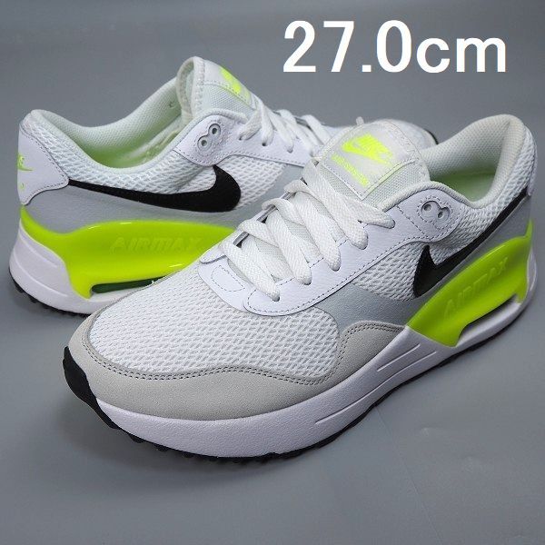 P677 新品 NIKE ナイキ W AIR MAX SYSTM ウィメンズ エア マックス システム スニーカー 27.0cm ホワイト/ボルト_画像1