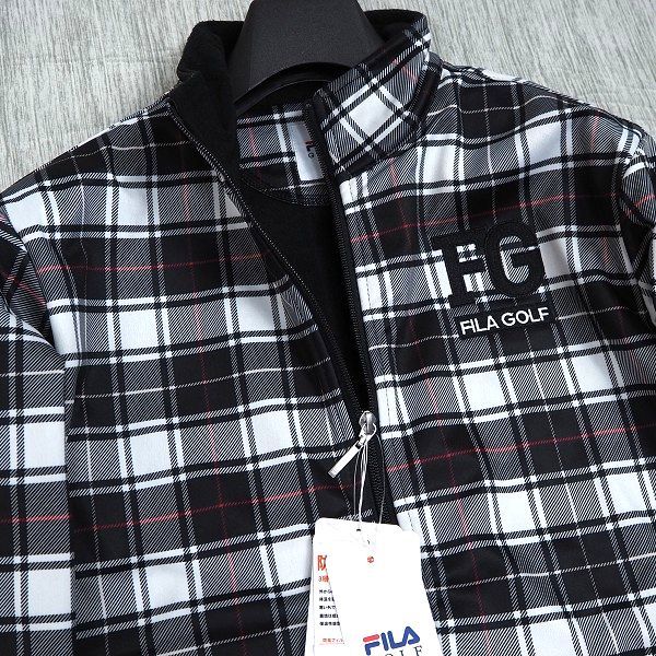 P731 新品 FILA GOLF フィラ ゴルフ 上下セット 3層ボンディング 裏起毛 ストレッチ ジャケット パンツ セットアップ チェック LL ホワイト_画像6