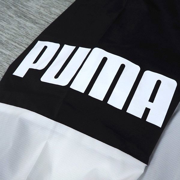 P669 新品 PUMA プーマ ゴルフ ビッグロゴ フルジップ ウーブン ジャケット ウィンドブレーカー 撥水加工 XXL ブラック/ホワイト_画像8