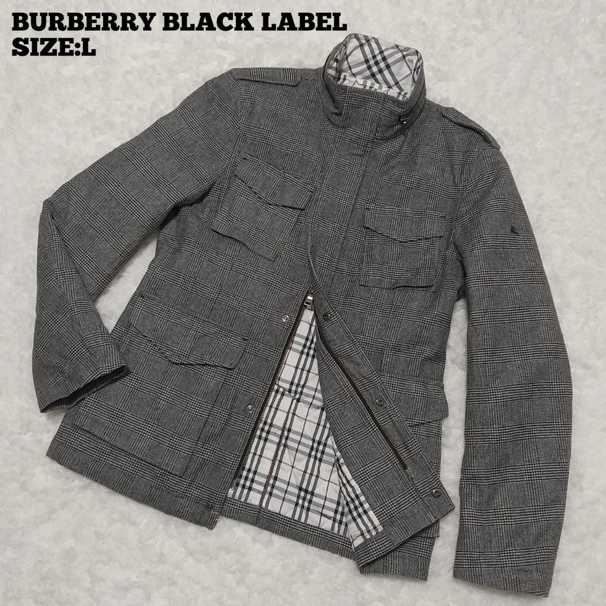 100％安い 入手困難◇BURBERRY BLACK LABEL◇カシミヤ混 千鳥格子