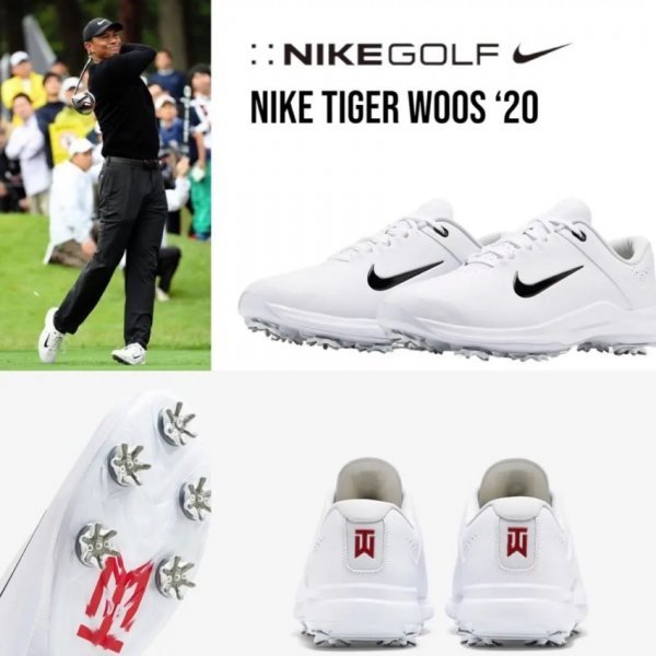 NIKE ナイキ Air Zoom Tiger Woods '20 エアズーム タイガーウッズ ゴルフ シューズ 箱有 CI4509-100 白 28.5_画像1