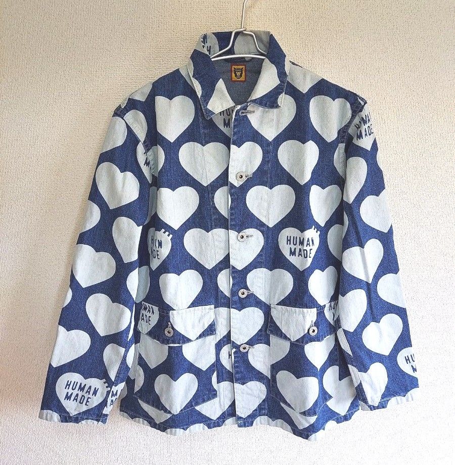 HumanMade~ HEART DENIM COVERALL JACKET S カバーオール ハート HumanMade~ HEART DENIM COVERALL JACKET S カバーオール ハート