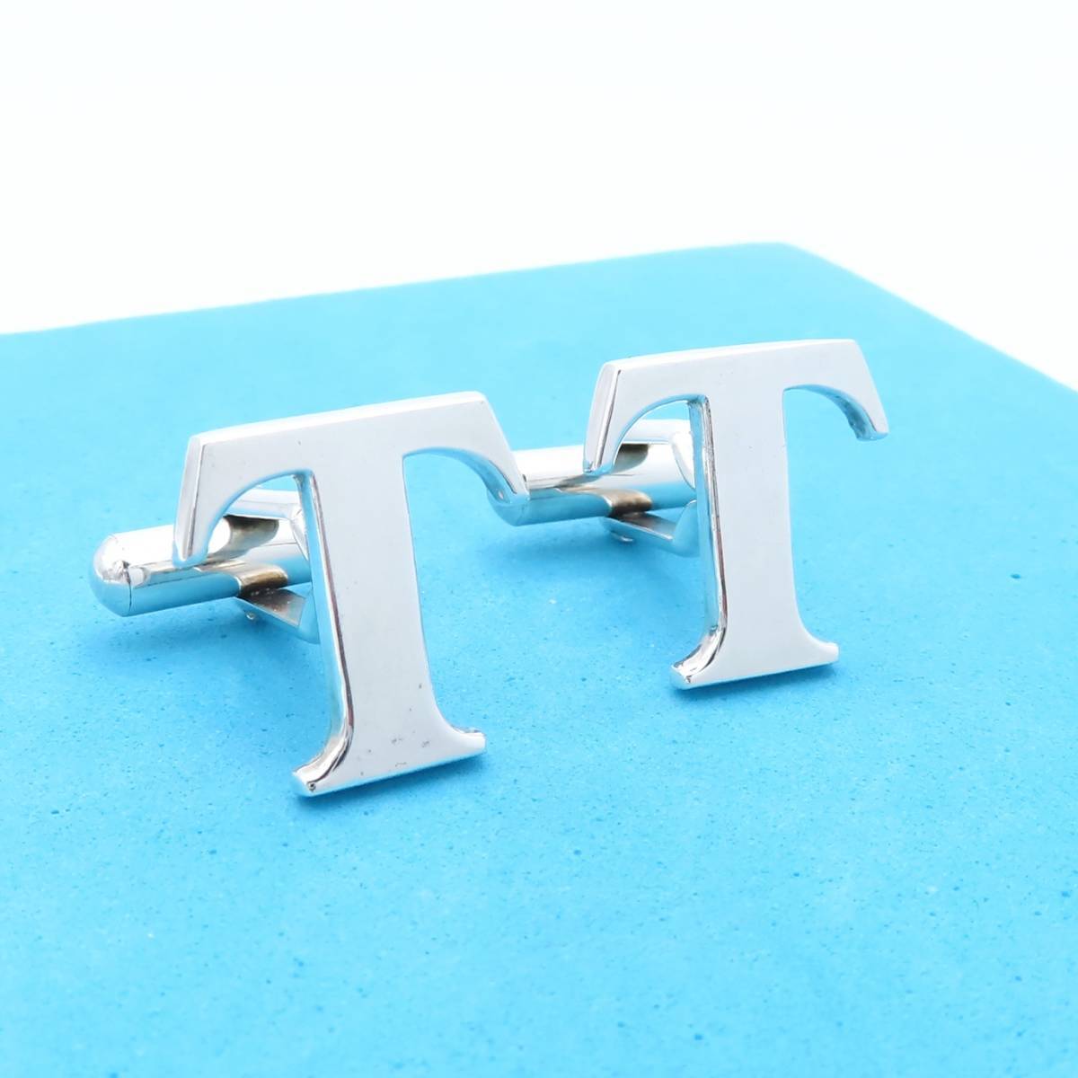  beautiful goods Tiffany&Co. Vintage Tiffany T Logo silver cuffs SILVER SV925 cuff links suit men's ZZ6