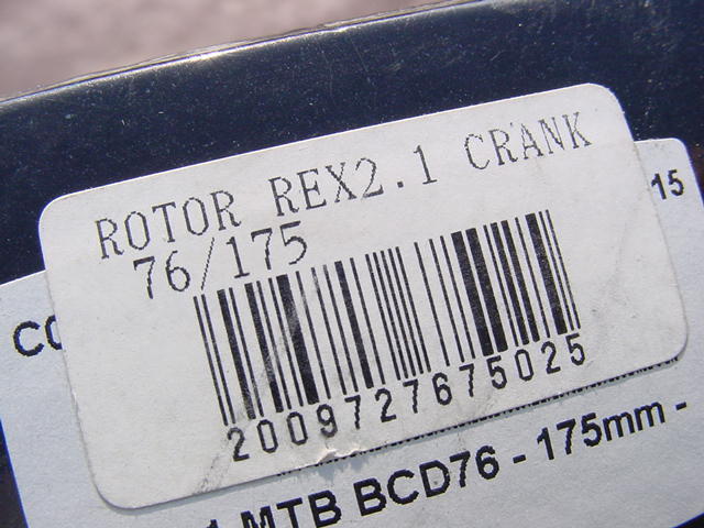 ROTOR REX2.1 CRANK SET 175㎜ QX-1 76BCD 32T 30φ BK 新品未使用 _画像10