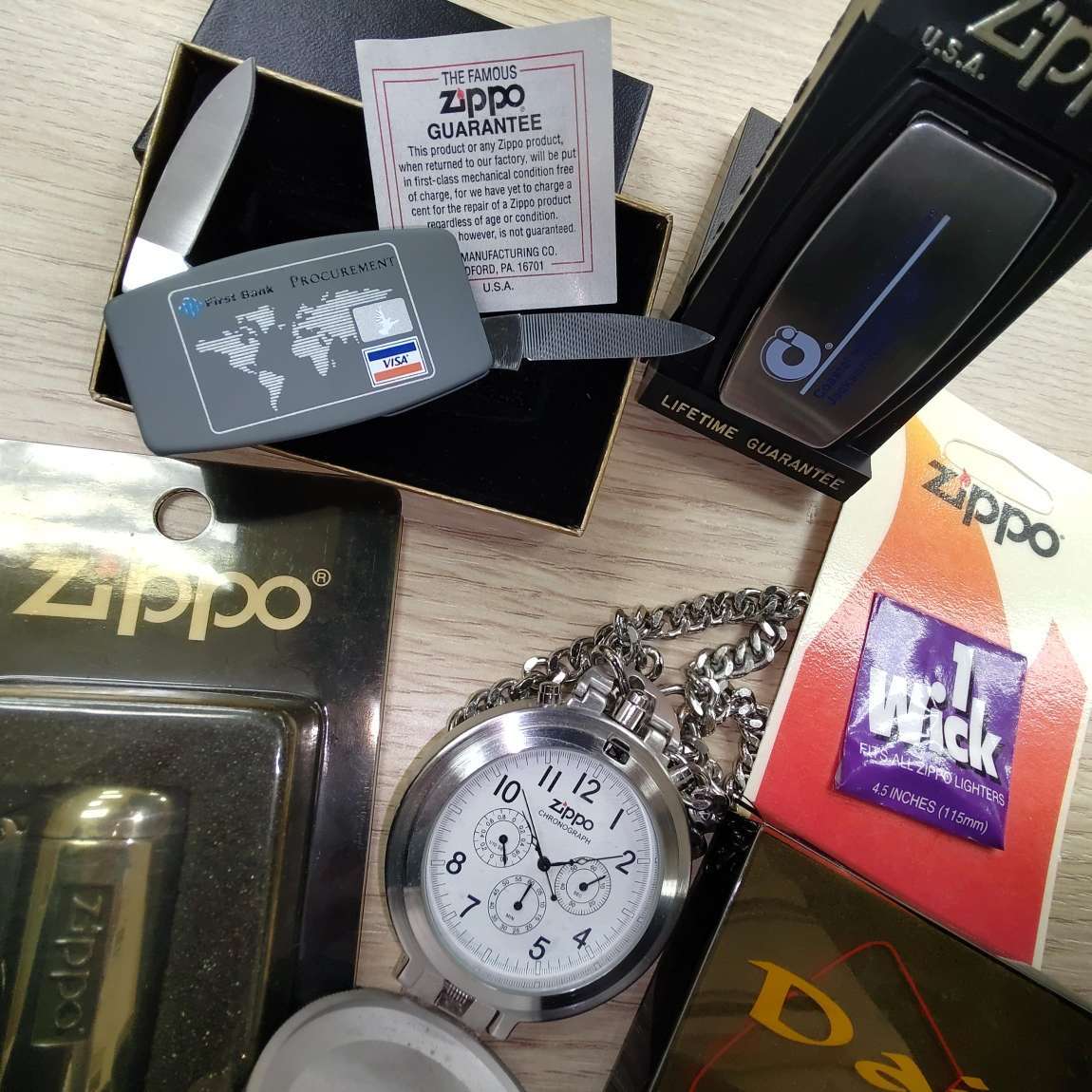 #6585 ZIPPO グッズまとめ 懐中時計 マネークリップ2点 携帯灰皿 等々_画像3