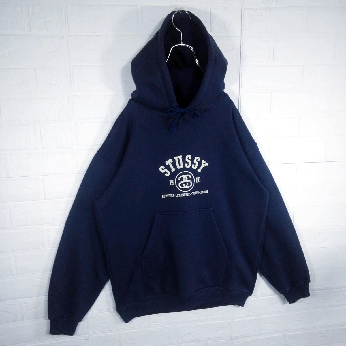 STUSSY》90s' USA製 紺タグ カレッジロゴ プルオーバーパーカー｜Yahoo