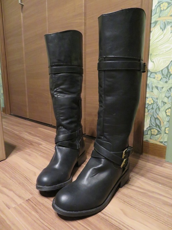 Black Riders Long Boots Side Zip US 9.5（女子26.5~27.0 cm）未使用從美國進口 原文:黒ライダーズ ロングブーツ サイドジップ　US9.5 (Women's 26.5～27.0cm) 未使用　アメリカから輸入 　