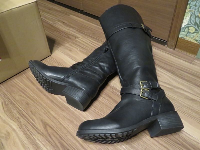 Black Riders Long Boots Side Zip US 9.5（女子26.5~27.0 cm）未使用從美國進口 原文:黒ライダーズ ロングブーツ サイドジップ　US9.5 (Women's 26.5～27.0cm) 未使用　アメリカから輸入 　