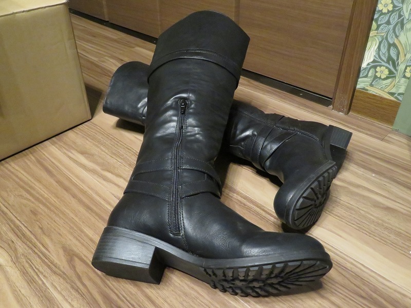 Black Riders Long Boots Side Zip US 9.5（女子26.5~27.0 cm）未使用從美國進口 原文:黒ライダーズ ロングブーツ サイドジップ　US9.5 (Women's 26.5～27.0cm) 未使用　アメリカから輸入 　