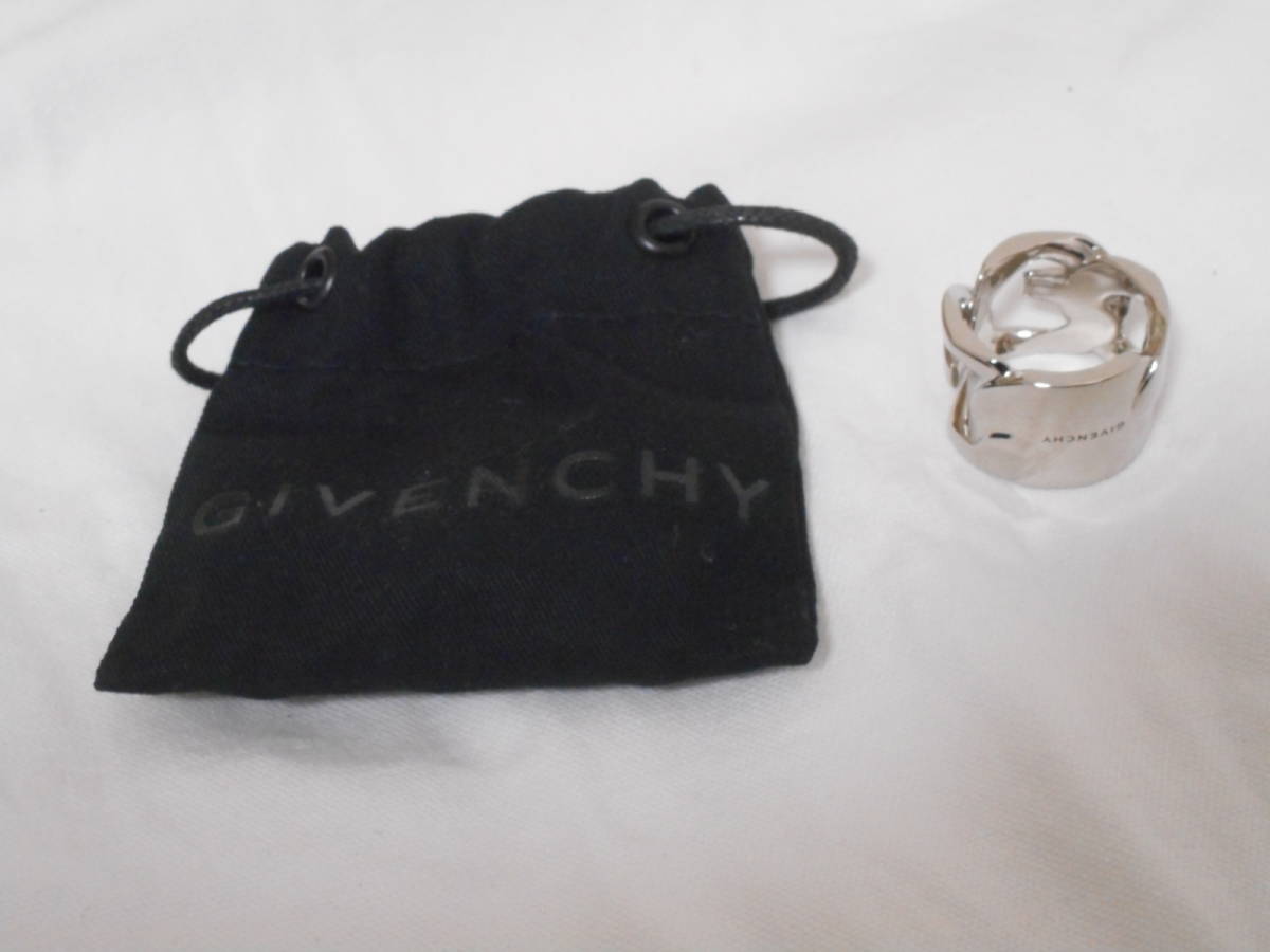 GIVENCHYji van si.ID ring silver beautiful goods 16 number regular price 62700 jpy standard ring men's ring reversible *