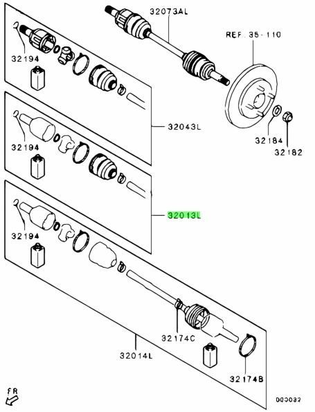 [ unused Mitsubishi original ] Colt Ralliart VERSION R front drive shaft boot kit inner side 2 piece set 