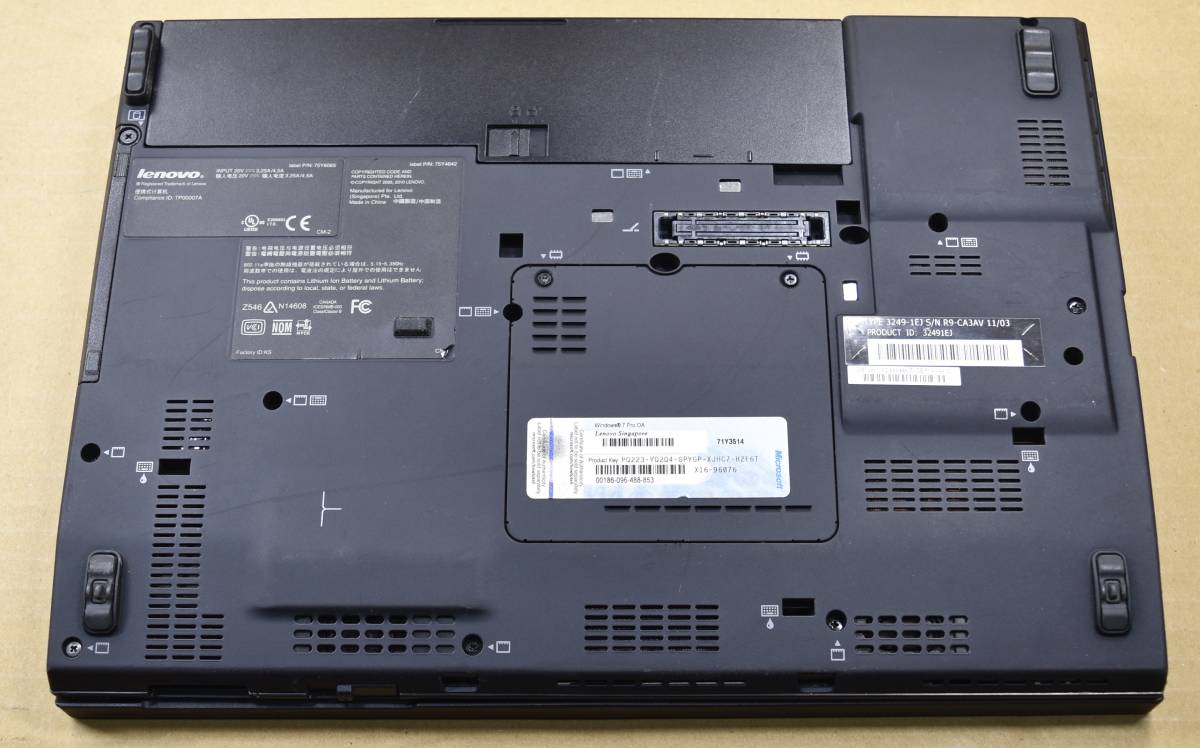 起動確認のみ(ジャンク扱い) レノボ ThinkPad X201i CPU:Core i3-M380 RAM:2G HDD:無し (管:KP032　 _画像3