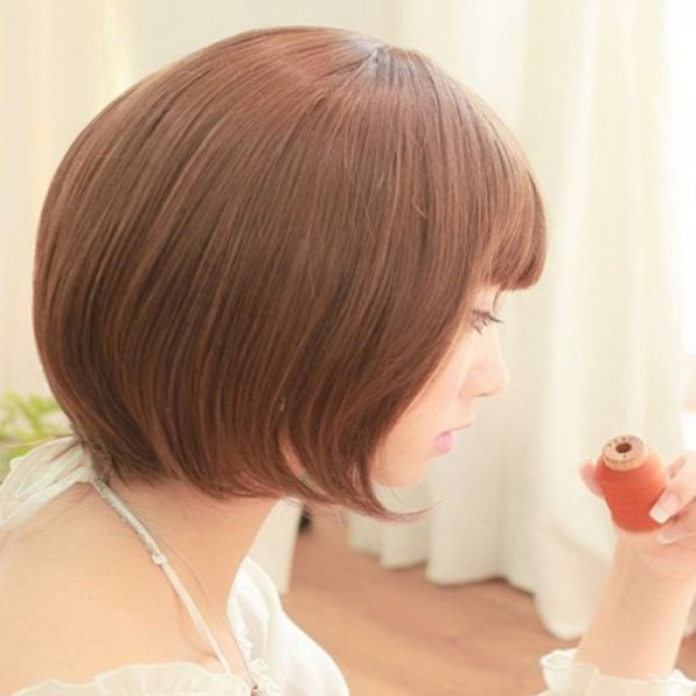 [ free shipping ][ light brown ] Sara gloss .... wig Short Bob attaching wool to coil . fashion wig heat-resisting tea .