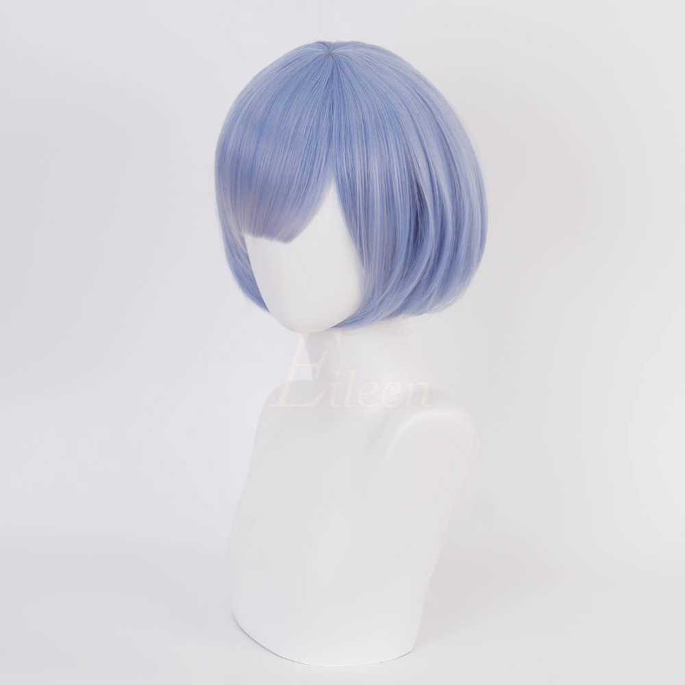 【送料無料】レム コスプレ ウィッグ Re:ゼロから始める異世界生活 リゼロ 水色 青 かつら WIG 耐熱耐熱 cosplay ハロウィン 仮装_画像3