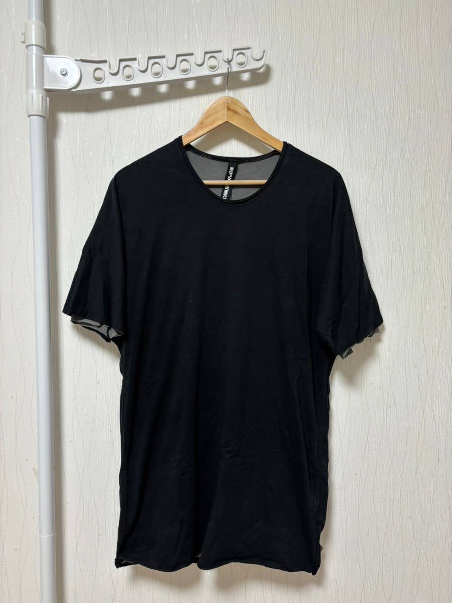 美品☆[ripvanwinkle] 20AW 定価22,000 ダブルドルマン H/S Black カットソー Tシャツ 6 日本製 RB-200 リップヴァンヴィンクル