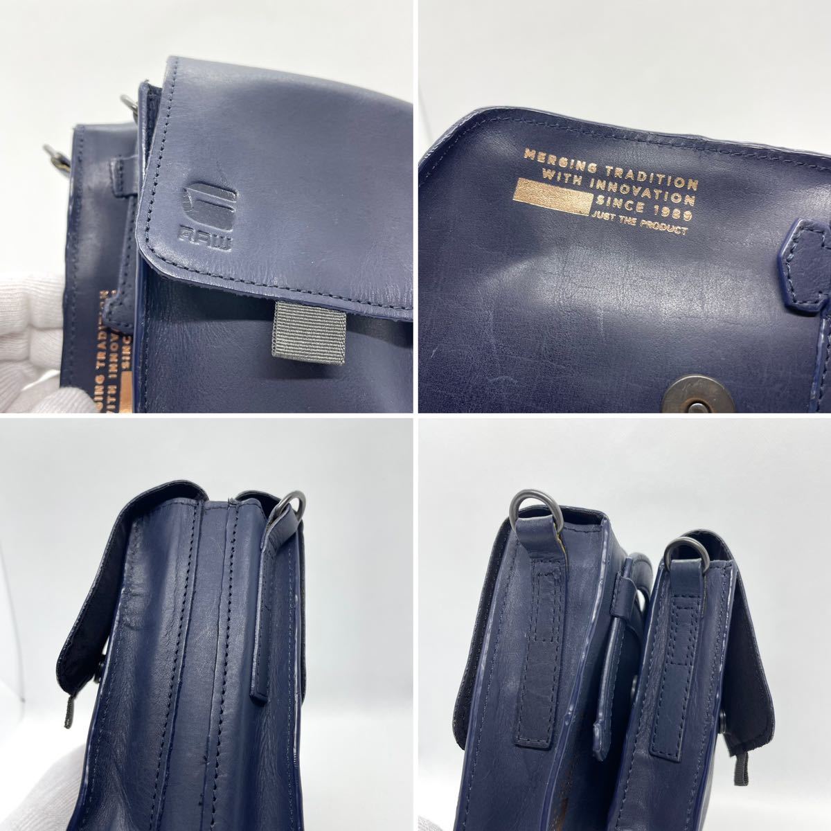 G-STAR RAW ジースターロウ DOUBLE BODY HANDBAG ショルダーバッグ バッファローレザー_画像9