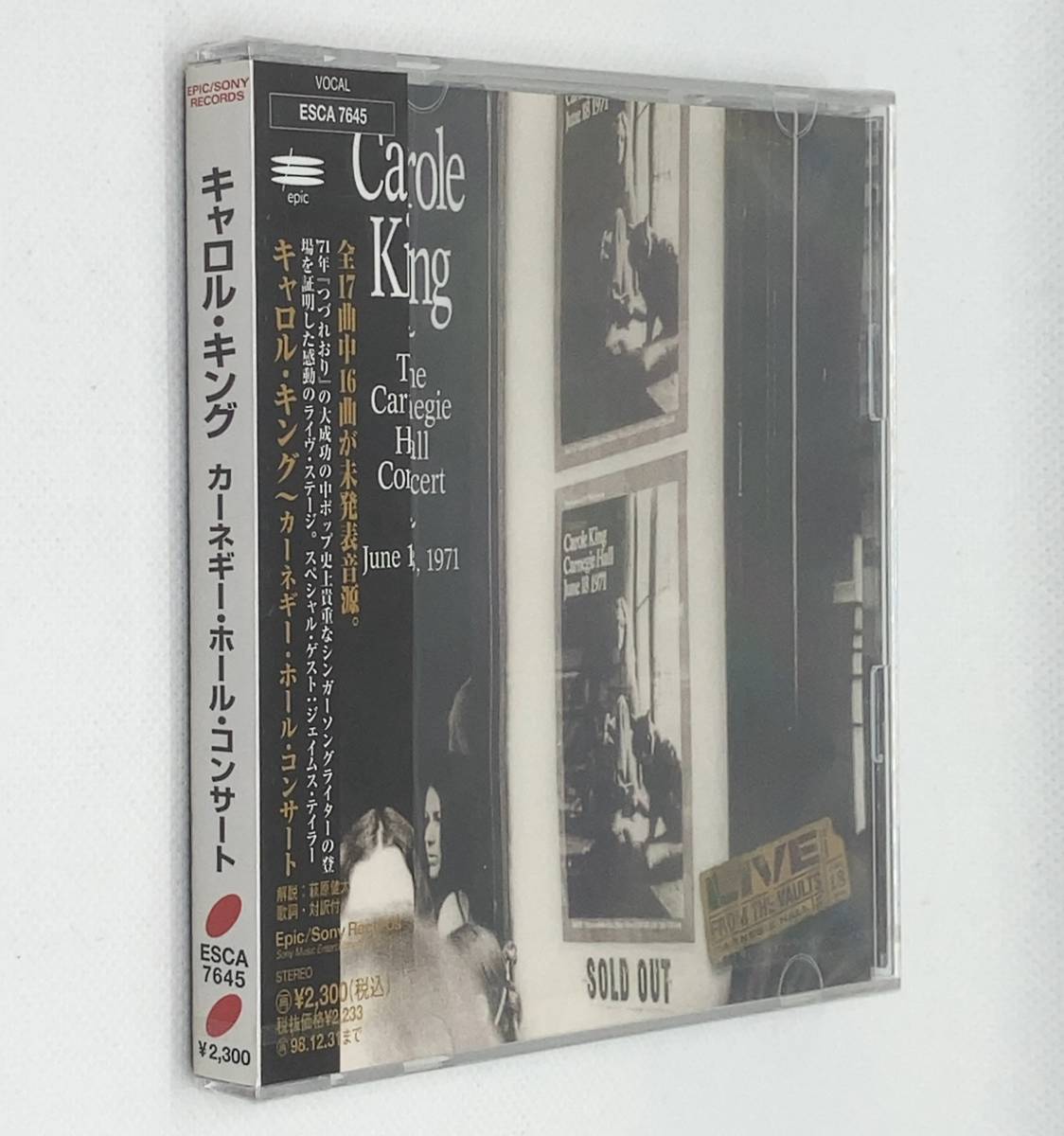 【 未開封 CD 】◎ CAROLE KING キャロル・キング ／ THE CARNEGIE HALL CONCERT カーネギー・ホール・コンサート ◎ EPIC SONY ESCA 7645_画像2