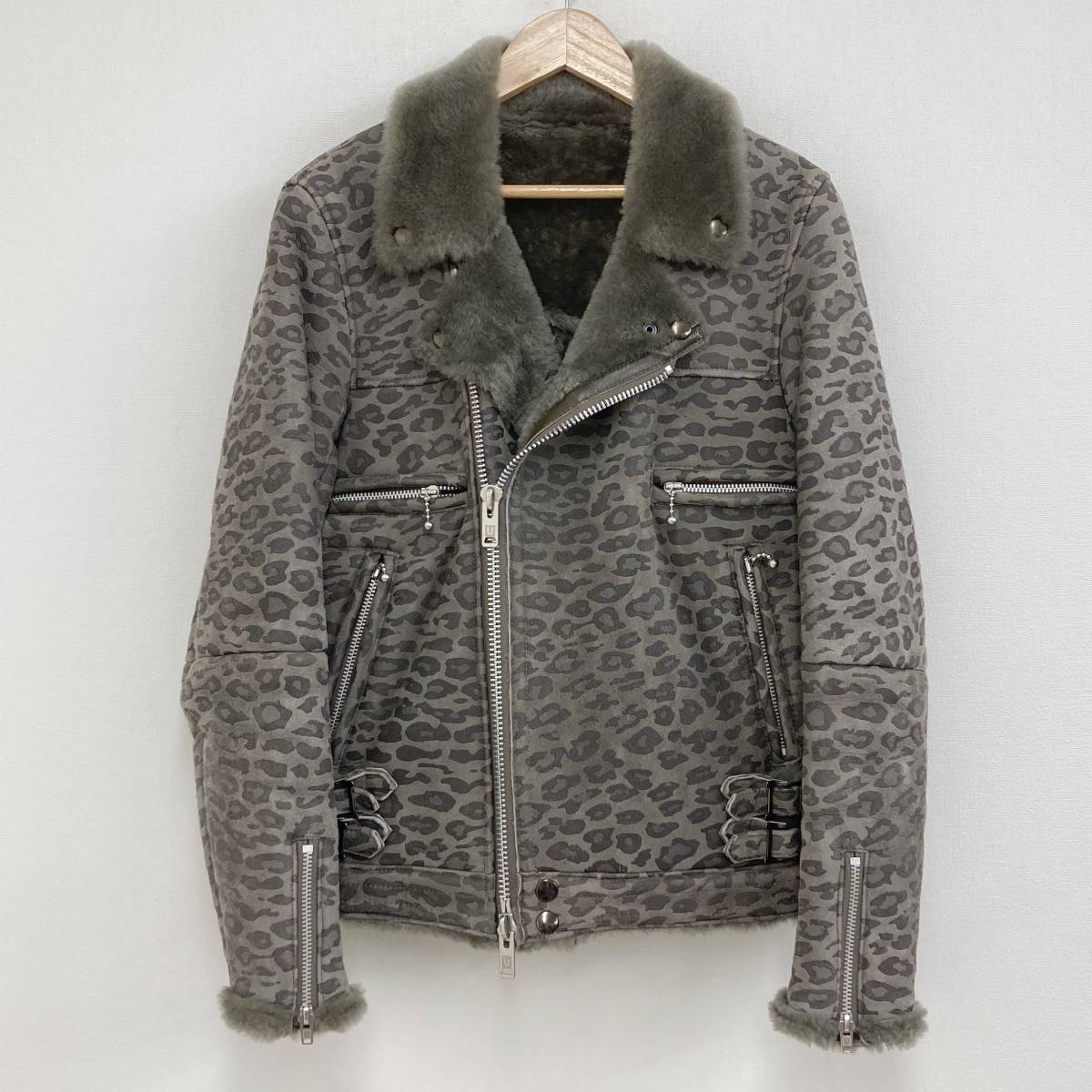 UNDERCOVER 2008AW Leopard print mouton ram leather double rider's jacket undercover blouson archive 3110191