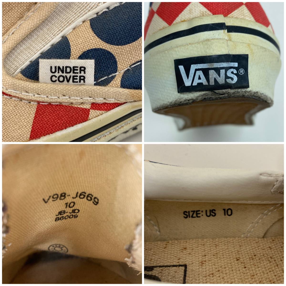 2001SS UNDERCOVER × VANS chaotic discord期 スリッポン チェッカーフラッグ スニーカー アンダーカバー バンズ 靴 archive 3080606_画像3