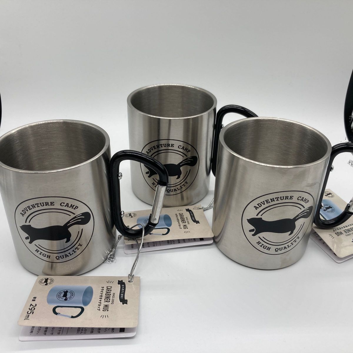 カラナビ付きステンレスマグカップ 295ml 3個セット 武田 カラナビ付きステンレスマグカップ 295ml 3個セット 武田