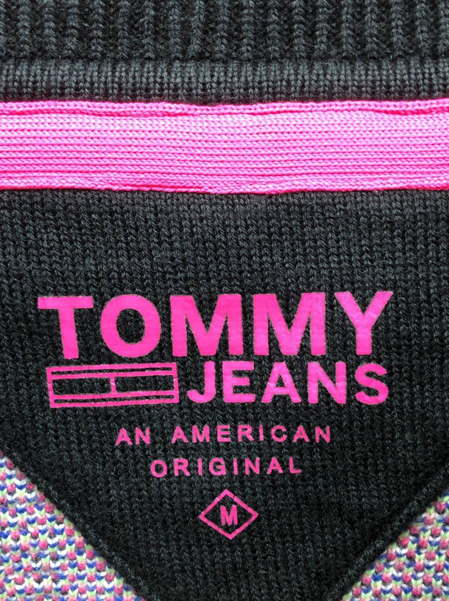 TOMMY JEANS ロゴ柄 ニット セーター レディース M 大きめ ブラック系 トミージーンズ 23112102_画像3